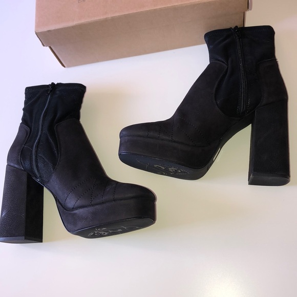 Free People Black leather Suede Platform Boots - Picture 6 of 15